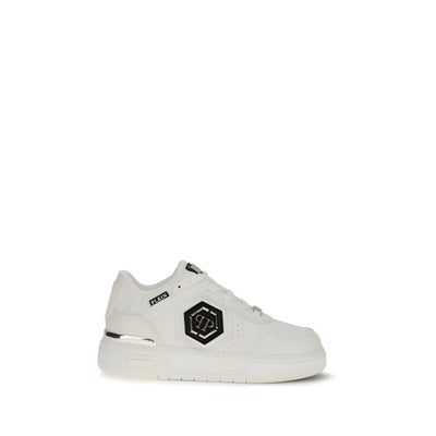 Baskets athlétiques Philipp Plein en cuir de veau blanc Bos Taurus