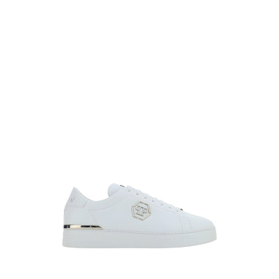 Baskets basses Philipp Plein en cuir de veau blanc Bos Taurus