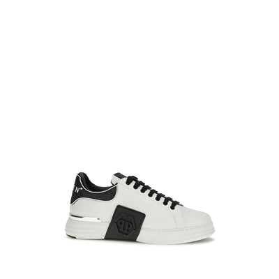Baskets basses Philipp Plein en cuir de veau blanc Bos Taurus