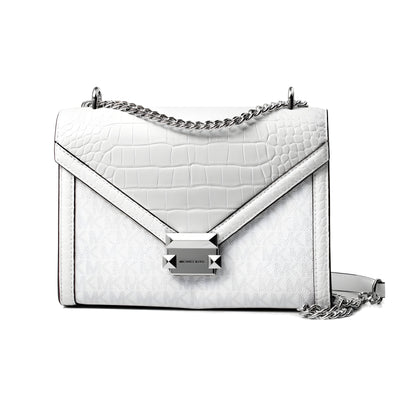 Michael Kors White Canvas Crossbody Bag