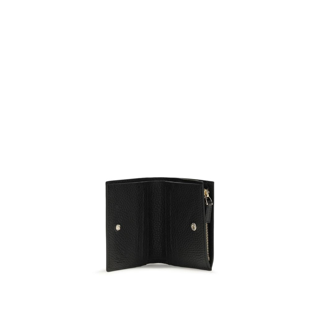 Portefeuille Valentino Garavani en Cuir de Veau Noir Bos Taurus