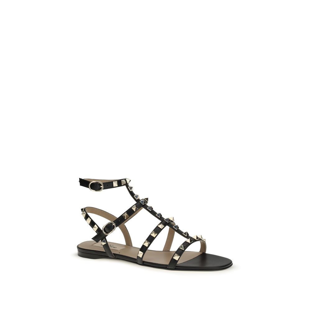 Valentino Garavani Black Flat Sandals