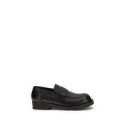 MM6 Black Calf Leather Slip-On Loafers