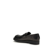 MM6 Black Calf Leather Slip-On Loafers