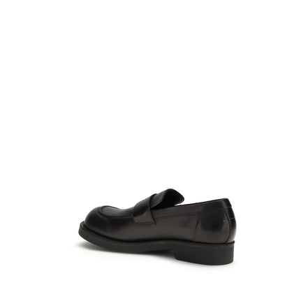 MM6 Black Calf Leather Slip-On Loafers