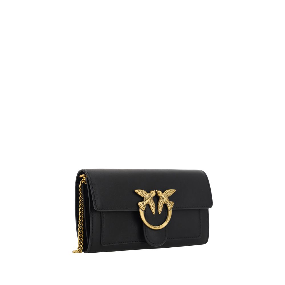 PINKO Black Calf Leather Wallet