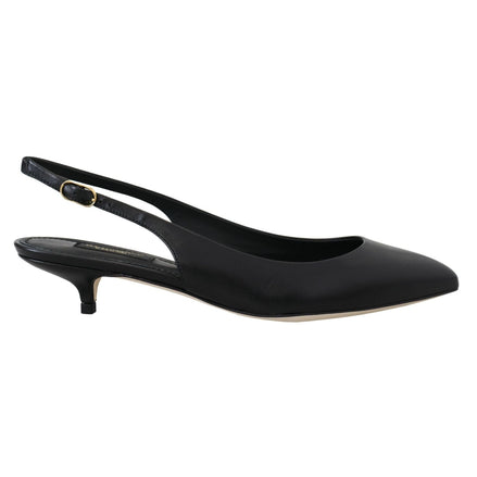 Dolce & Gabbana Black Leather Slingback Pumps