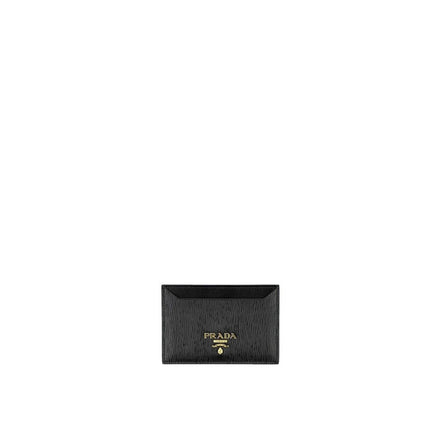 Portefeuille Prada en cuir de veau noir