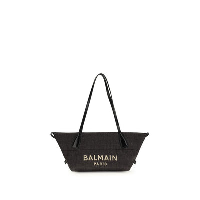 Sac porté épaule Balmain en raphia noir