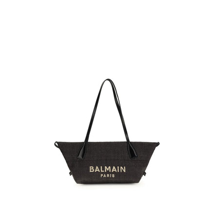 Sac porté épaule Balmain en raphia noir