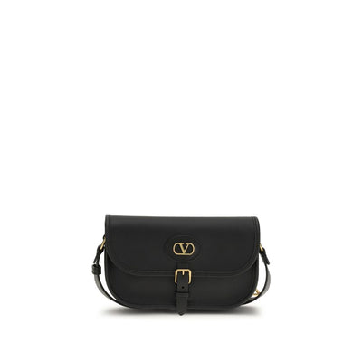 Valentino Garavani Black Calf Leather Shoulder Bag