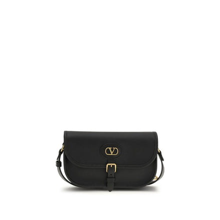 Valentino Garavani Black Calf Leather Shoulder Bag