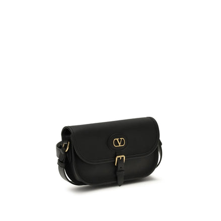 Valentino Garavani Black Calf Leather Shoulder Bag