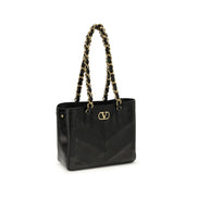 Sac à bandoulière Valentino Garavani en agneau noir Ovis Aries Aries