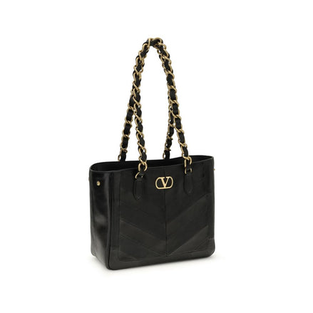 Valentino Garavani Black Leather Shoulder Bag