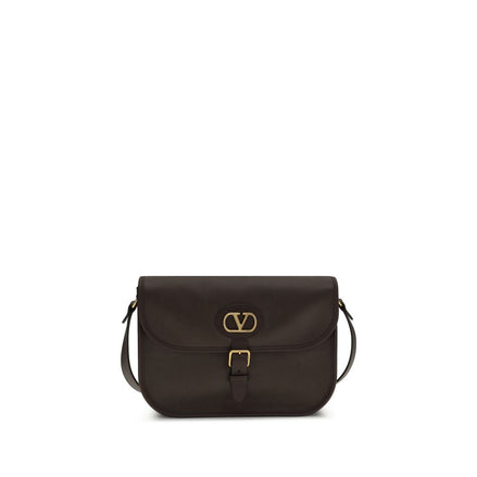 Valentino Garavani Brown Calf Leather Shoulder Bag