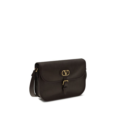 Valentino Garavani Brown Calf Leather Shoulder Bag