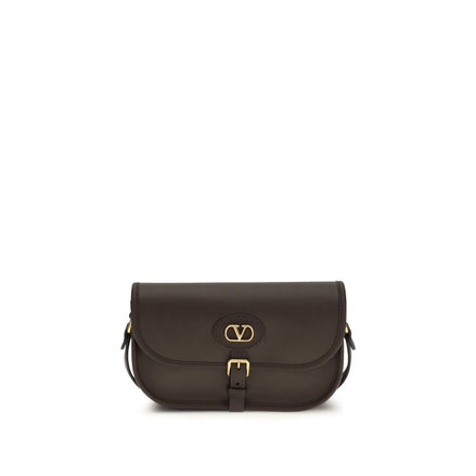 Valentino Garavani Brown Calf Leather Shoulder Bag
