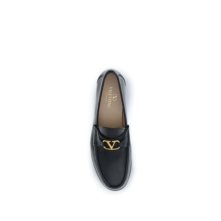 Mocassins à enfiler Valentino Garavani en cuir de veau noir