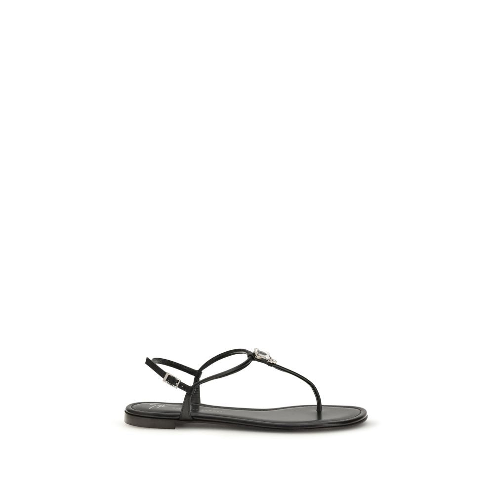 Giuseppe Zanotti Black Flat Sandals