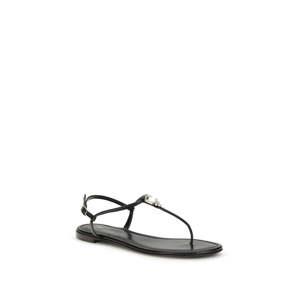 Giuseppe Zanotti Black Flat Sandals