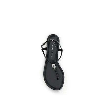 Giuseppe Zanotti Black Flat Sandals