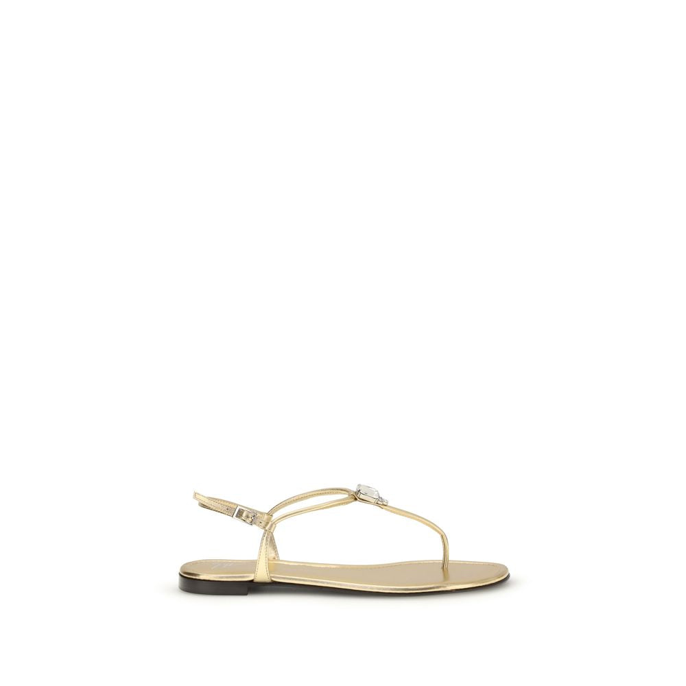 Giuseppe Zanotti Gold Flat Sandals