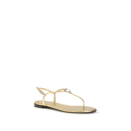 Giuseppe Zanotti Gold Flat Sandals