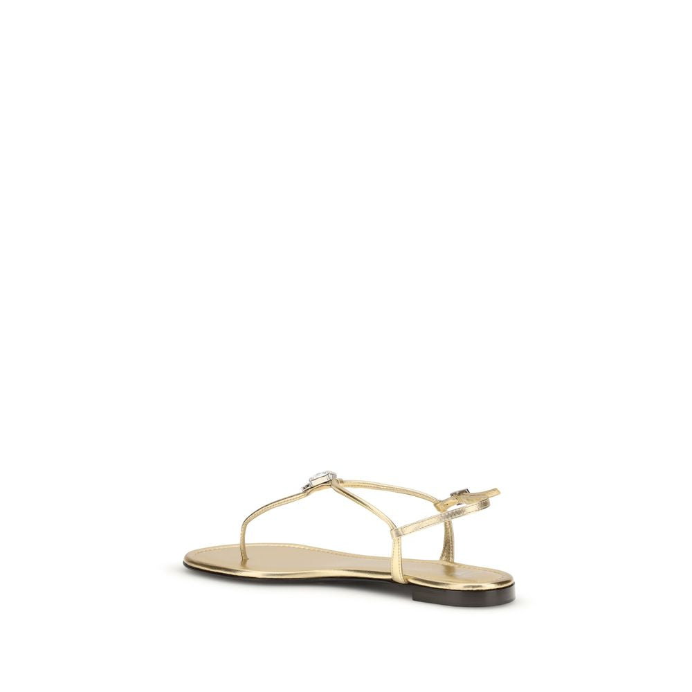Giuseppe Zanotti Gold Flat Sandals