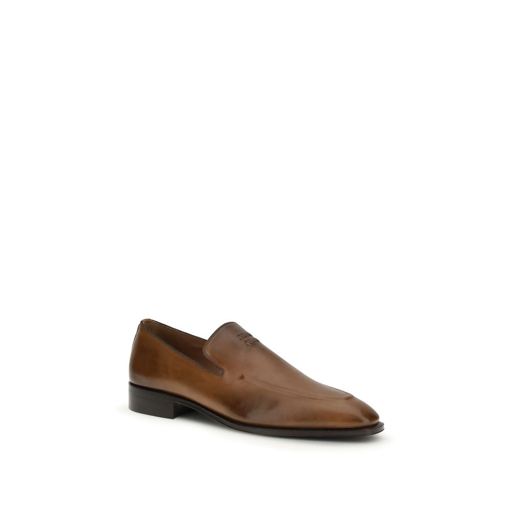 Mocassins à enfiler Miu Miu en cuir de veau marron Bos Taurus