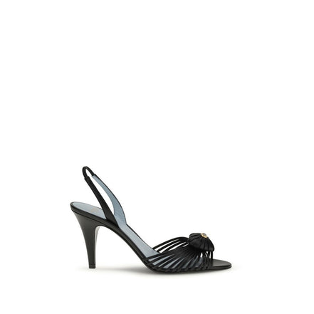 Sandales à talon aiguille en chèvre noir Valentino Garavani