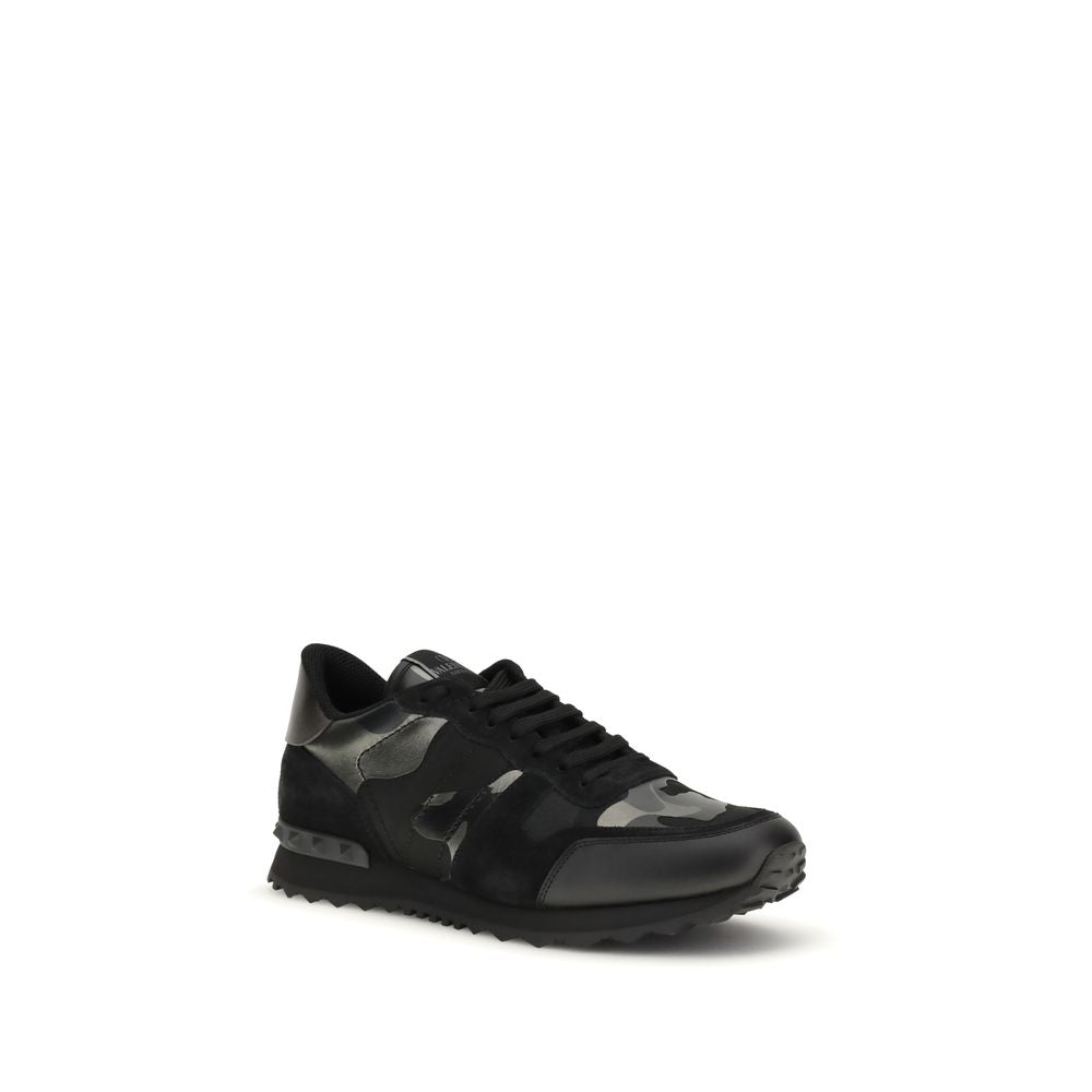 Sneakers sportive Valentino Garavani in pelle di vitello nera Bos Taurus