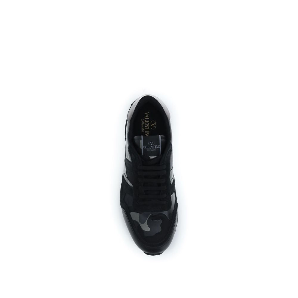 Sneakers sportive Valentino Garavani in pelle di vitello nera Bos Taurus