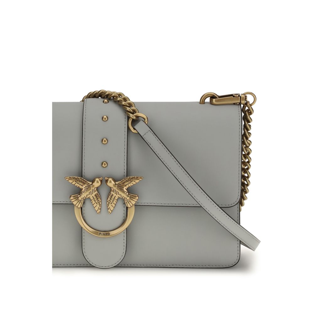 PINKO Gray Simply Love One Shoulder Bag