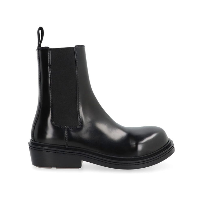 Bottes Chelsea Bottega Veneta en cuir de veau noir