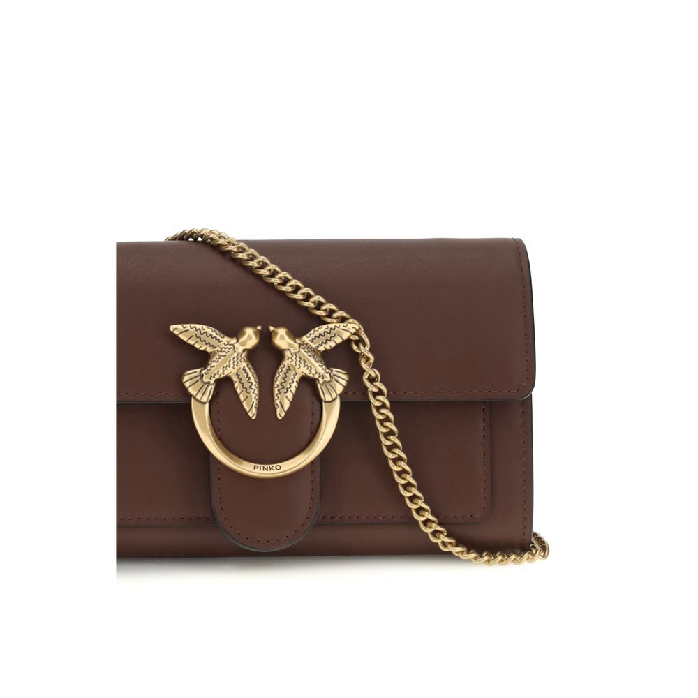 PINKO Brown Love One Chain Wallet