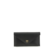 PINKO Black Calf Leather Clutch Bag