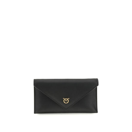 PINKO Black Calf Leather Clutch Bag