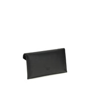 PINKO Black Calf Leather Clutch Bag