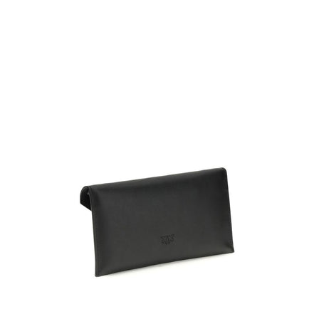 PINKO Black Calf Leather Clutch Bag