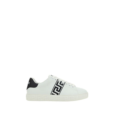 Versace White Calf Leather Low Top Sneakers