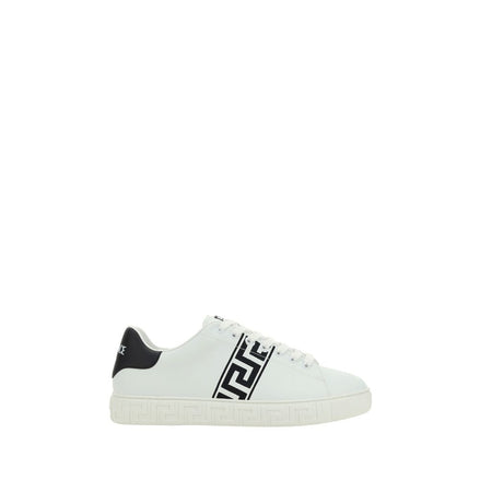 Versace White Calf Leather Low Top Sneakers