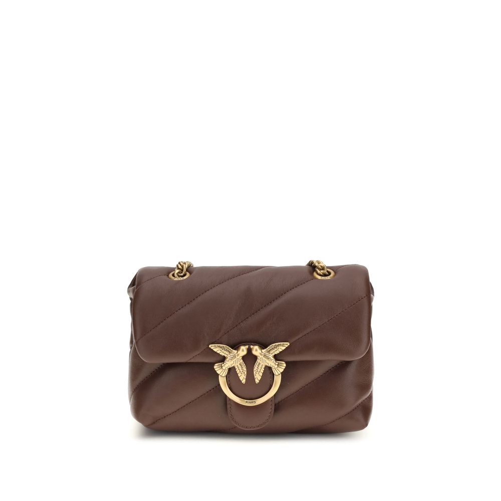PINKO Brown Love Mini Puff Shoulder Bag