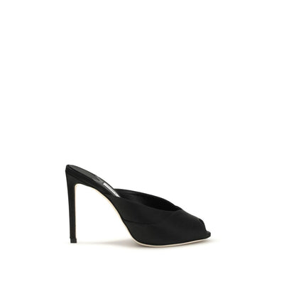 Jimmy Choo Black Calf Leather Stiletto Heel Sandals - Women