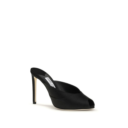 Jimmy Choo Black Calf Leather Stiletto Heel Sandals - Women