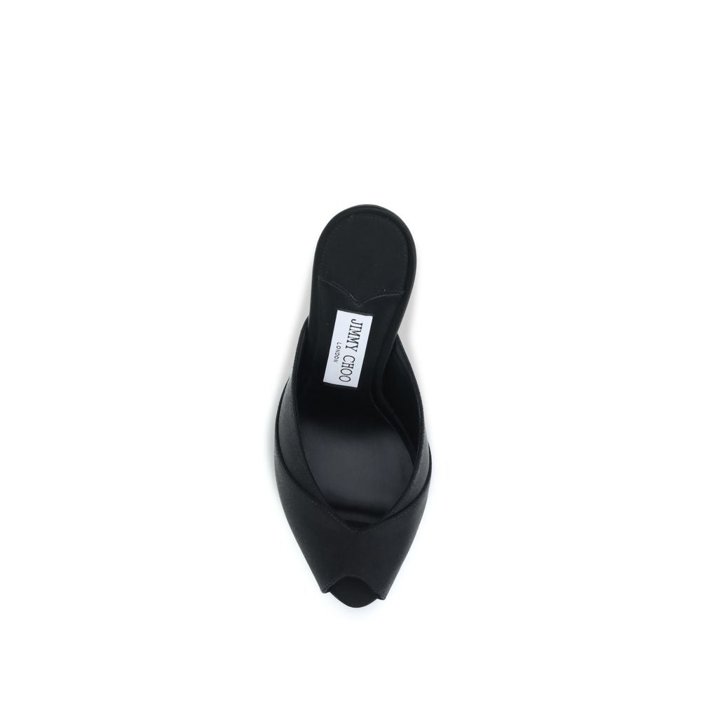 Jimmy Choo Black Calf Leather Stiletto Heel Sandals - Women