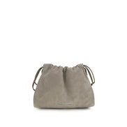 Brunello Cucinelli Pochette en cuir de veau gris Bos Taurus
