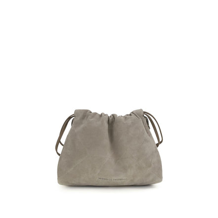 Brunello Cucinelli Pochette en cuir de veau gris Bos Taurus