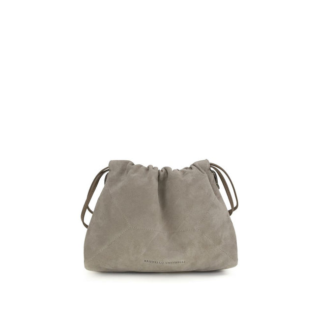 Brunello Cucinelli Pochette en cuir de veau gris Bos Taurus