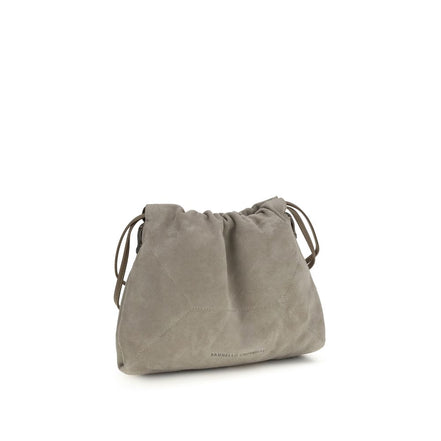 Brunello Cucinelli Pochette en cuir de veau gris Bos Taurus